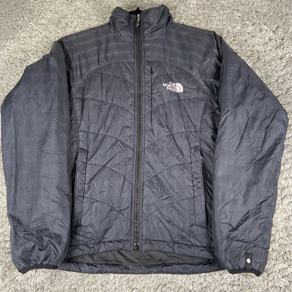 The North Face Primaloft Puffer Jacket Womens XS‎ Black Quilted Full Zip Coat
